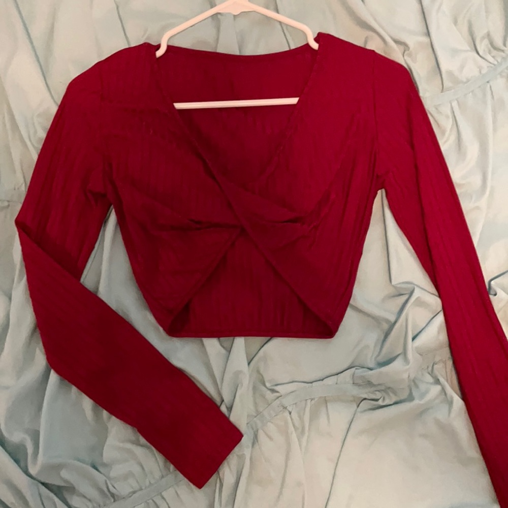 Red crop top